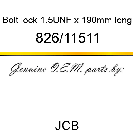 Bolt, lock, 1.5UNF x 190mm long 826/11511