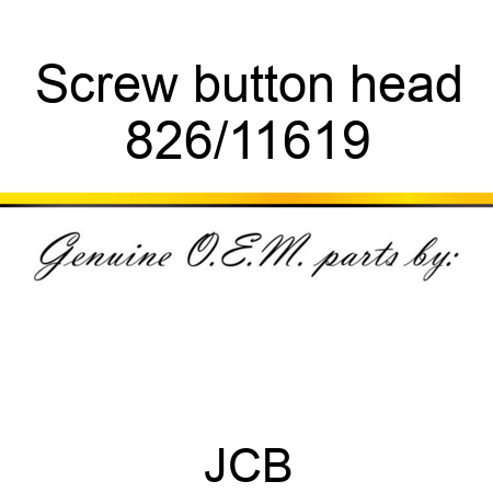 Screw, button head 826/11619