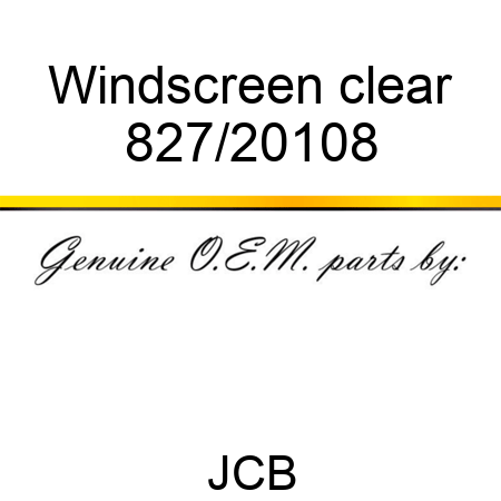 Windscreen, clear 827/20108