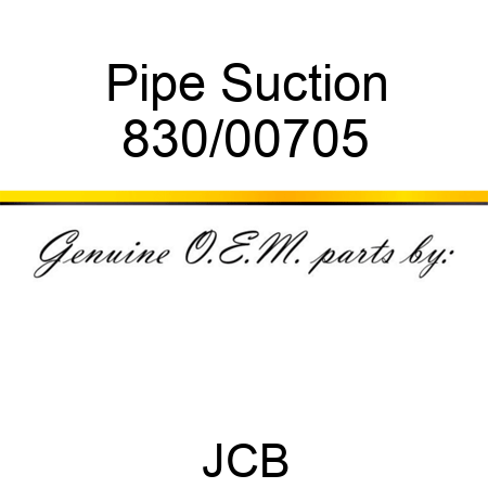 Pipe, Suction 830/00705