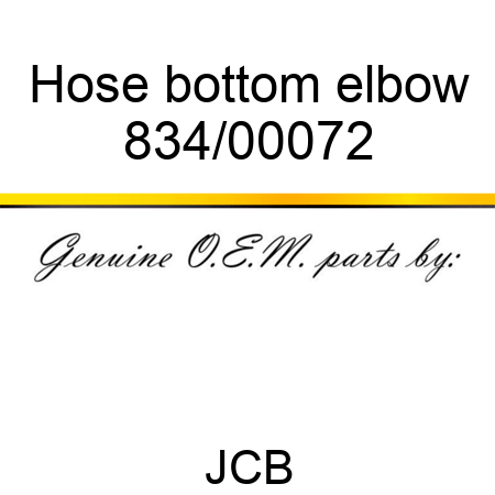 Hose, bottom elbow 834/00072