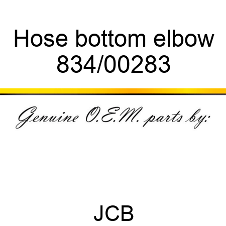 Hose, bottom elbow 834/00283