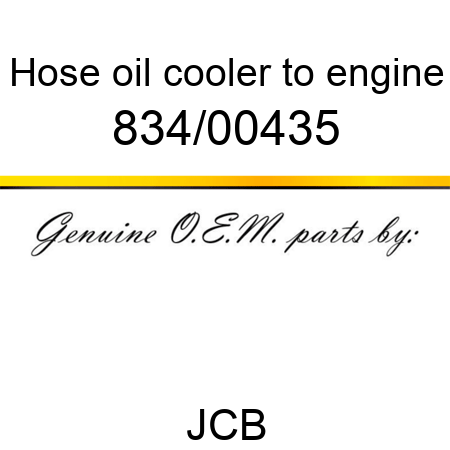 Hose, oil cooler to engine 834/00435