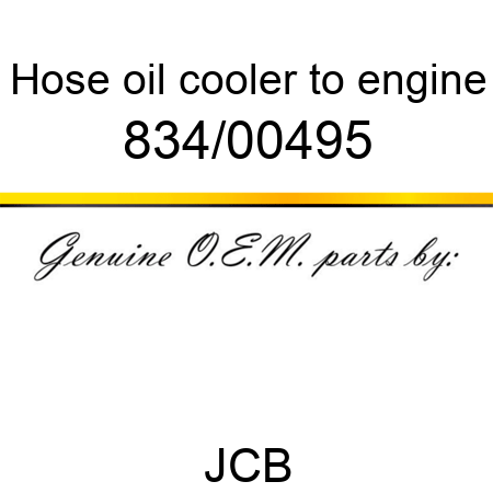 Hose, oil cooler to engine 834/00495
