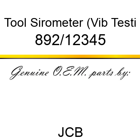 Tool, Sirometer (Vib Testi 892/12345