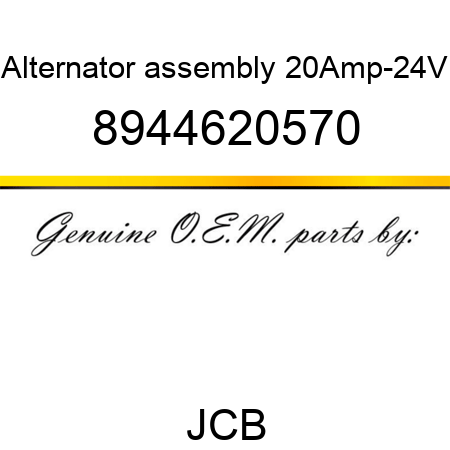 Alternator, assembly, 20Amp-24V 8944620570