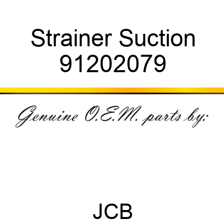 Strainer, Suction 91202079