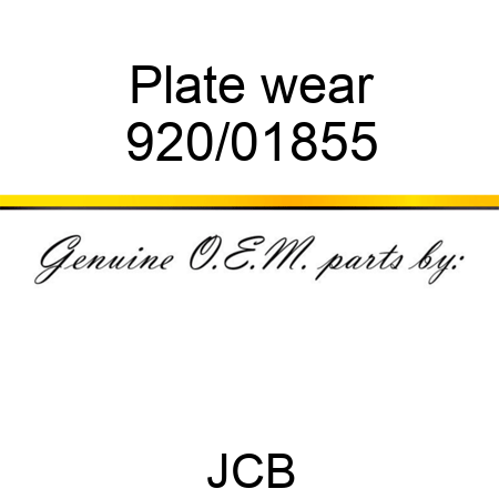 Plate, wear 920/01855