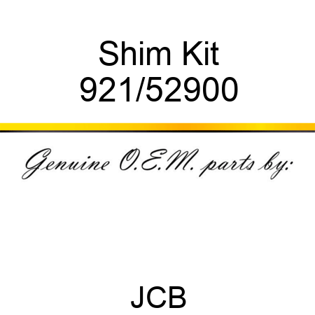 Shim, Kit 921/52900