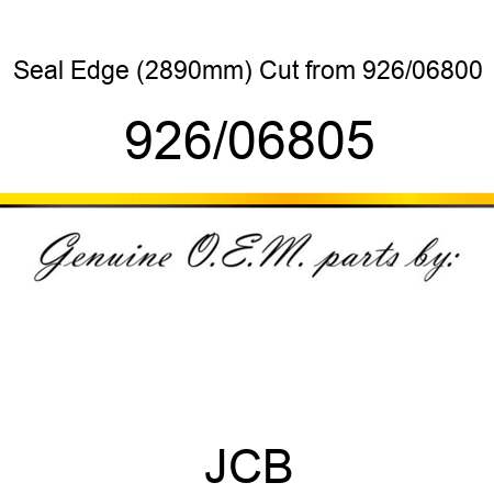 Seal, Edge (2890mm), Cut from 926/06800 926/06805