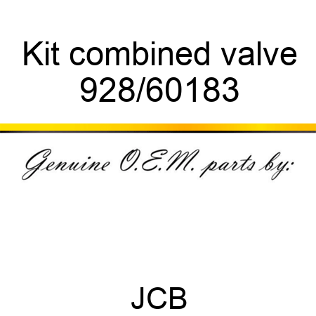 Kit, combined valve 928/60183