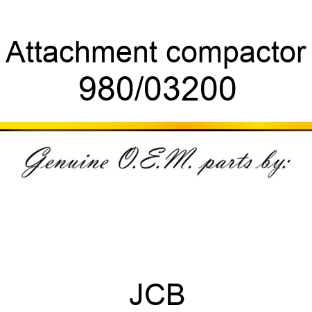 Attachment, compactor 980/03200