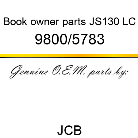 Book, owner parts, JS130 LC 9800/5783