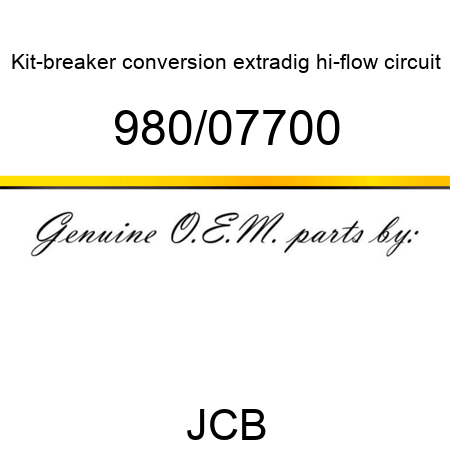 Kit-breaker, conversion, extradig, hi-flow circuit 980/07700