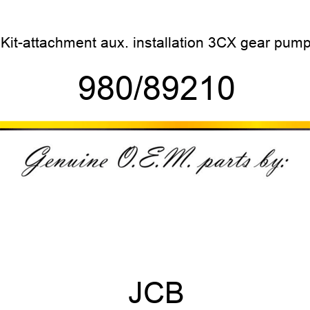 Kit-attachment, aux. installation, 3CX gear pump 980/89210