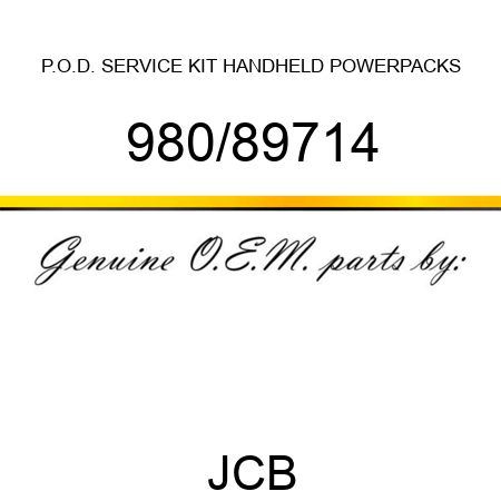 P.O.D. SERVICE KIT, HANDHELD POWERPACKS 980/89714