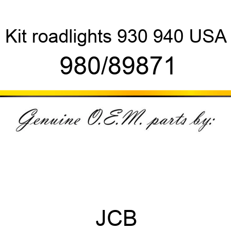 Kit, roadlights, 930, 940 USA 980/89871