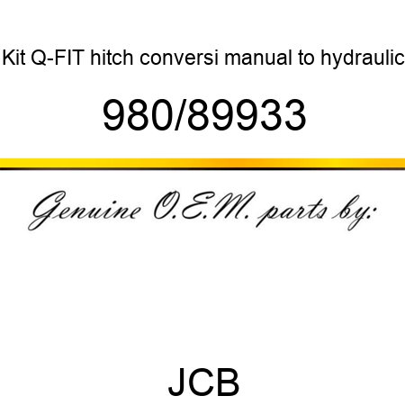 Kit, Q-FIT hitch conversi, manual to hydraulic 980/89933