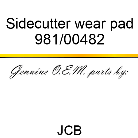 Sidecutter, wear pad 981/00482