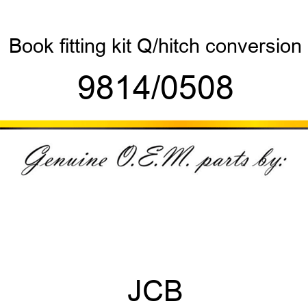 Book, fitting kit, Q/hitch conversion 9814/0508