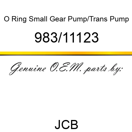 O Ring, Small, Gear Pump/Trans Pump 983/11123