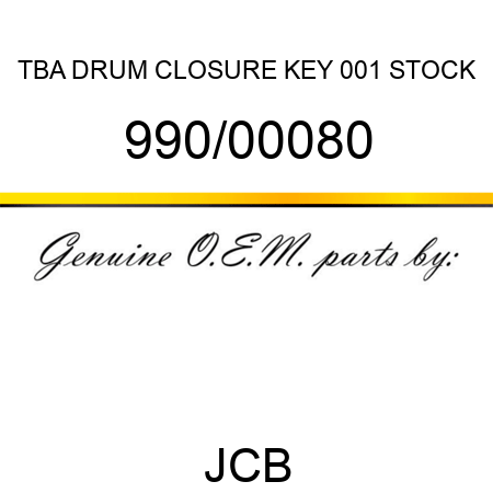 TBA, DRUM CLOSURE KEY, 001 STOCK 990/00080