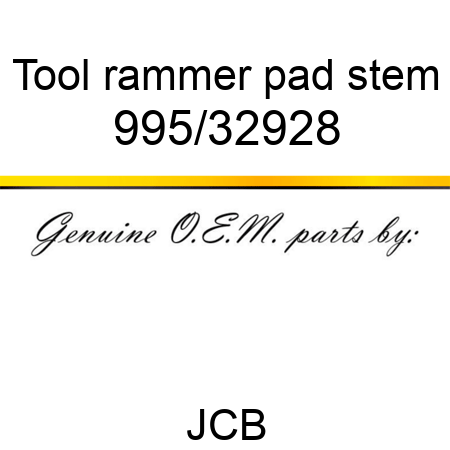Tool, rammer pad stem 995/32928