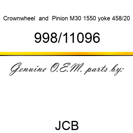 Crownwheel & Pinion, M30 1550 yoke 458/20 998/11096