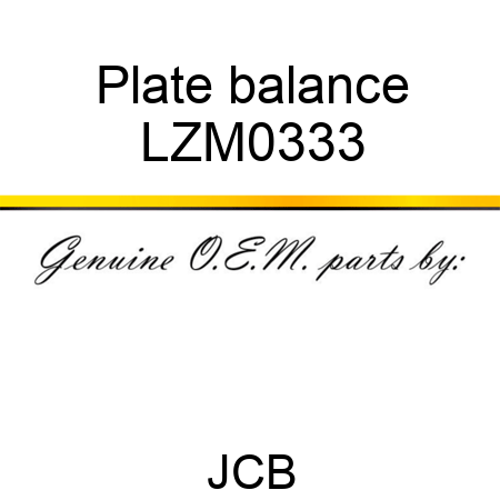 Plate, balance LZM0333