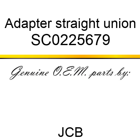 Adapter, straight union SC0225679