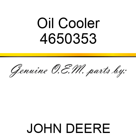 Oil Cooler 4650353