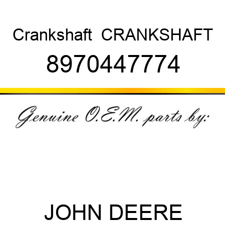 Crankshaft  CRANKSHAFT 8970447774