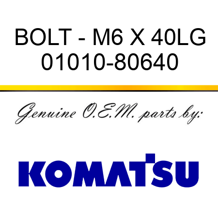 BOLT - M6 X 40LG 01010-80640