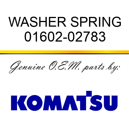 WASHER, SPRING 01602-02783