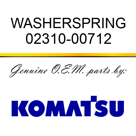 WASHER,SPRING 02310-00712