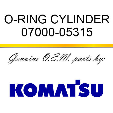 O-RING, CYLINDER 07000-05315