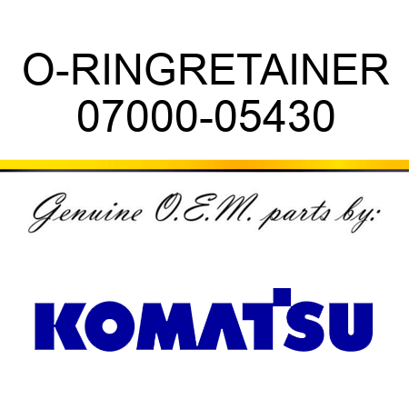 O-RING,RETAINER 07000-05430