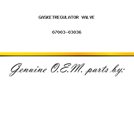 GASKET,REGULATOR VALVE 07003-03036