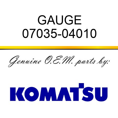 GAUGE 07035-04010