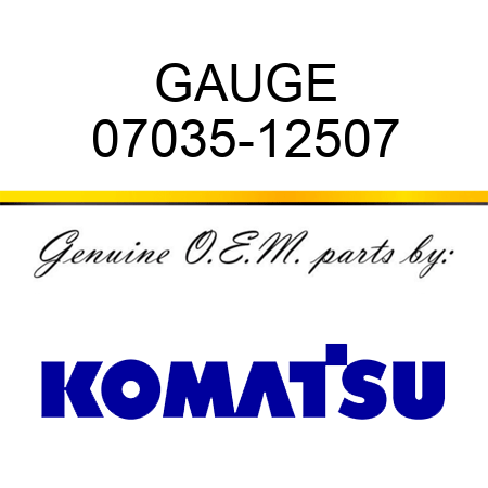 GAUGE 07035-12507