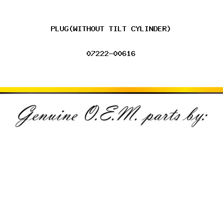 PLUG,(WITHOUT TILT CYLINDER) 07222-00616