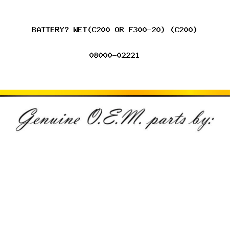 BATTERY? WET,(C200 OR F300-20) (C200) 08000-02221