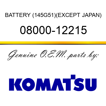 BATTERY (145G51),(EXCEPT JAPAN) 08000-12215
