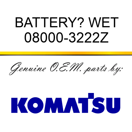 BATTERY? WET 08000-3222Z