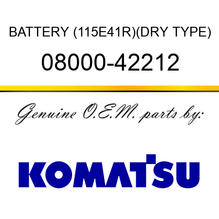 BATTERY (115E41R),(DRY TYPE) 08000-42212