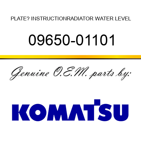 PLATE? INSTRUCTION,RADIATOR WATER LEVEL 09650-01101