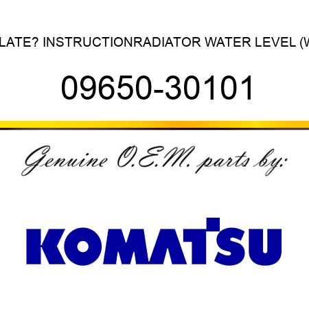 PLATE? INSTRUCTION,RADIATOR WATER LEVEL (W) 09650-30101