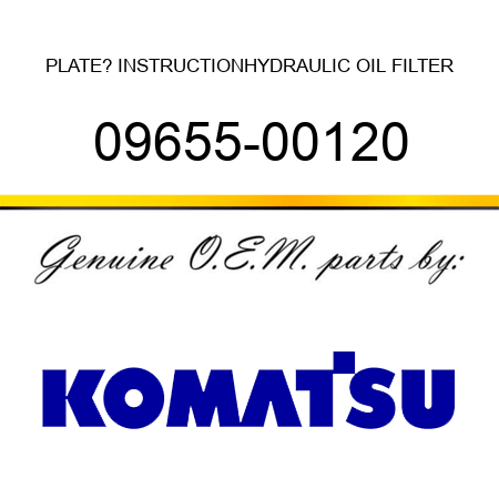 PLATE? INSTRUCTION,HYDRAULIC OIL FILTER 09655-00120