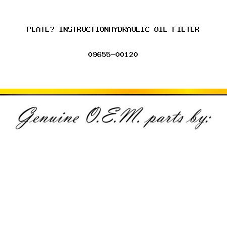 PLATE? INSTRUCTION,HYDRAULIC OIL FILTER 09655-00120