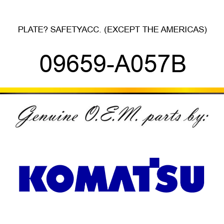 PLATE? SAFETY,ACC. (EXCEPT THE AMERICAS) 09659-A057B